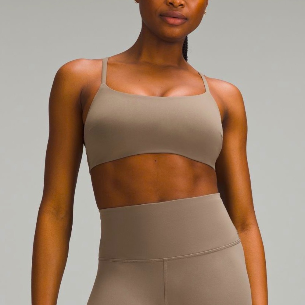 lululemon Wunder Train Strappy Racer Bra Light Support C/D size 8 Nomad 🤍